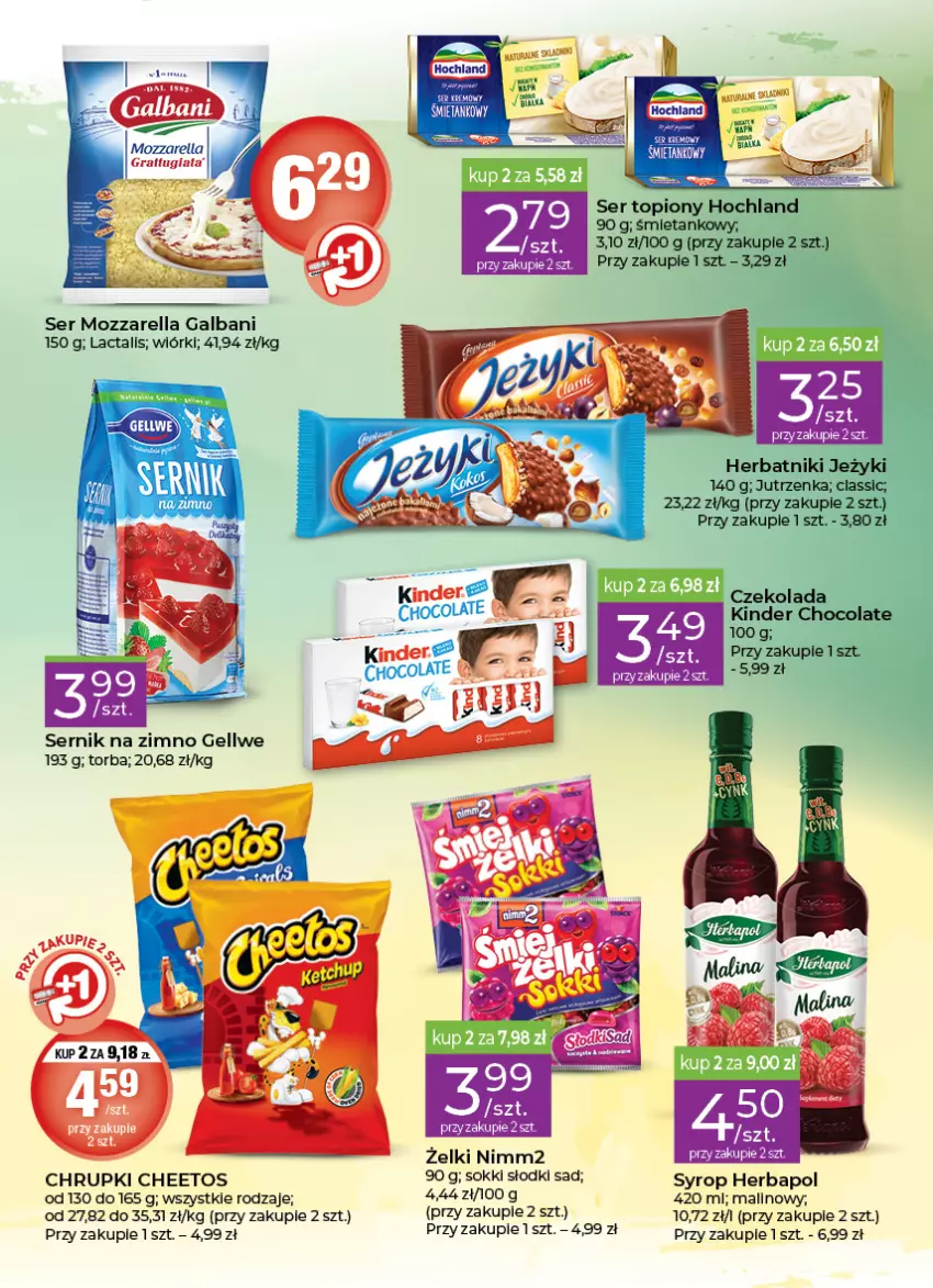 Gazetka promocyjna Stokrotka - Stokrotka Express - ważna 15.06 do 22.06.2022 - strona 3 - produkty: Cheetos, Chrupki, Galbani, Herbatniki, Hochland, Jeżyki, Jutrzenka, Kinder, Mozzarella, Nimm2, Ser, Ser topiony, Sok, Syrop, Top, Torba