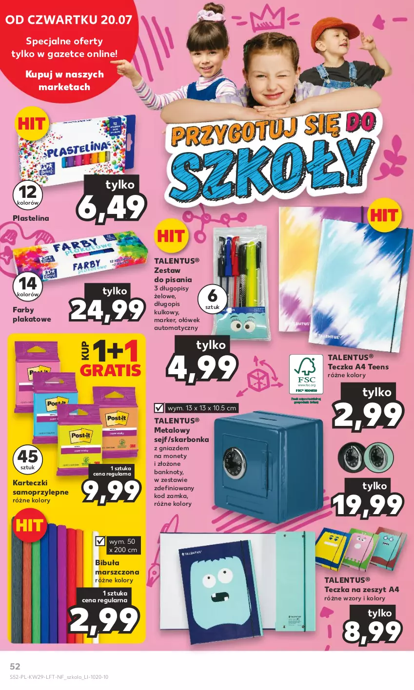 Gazetka promocyjna Kaufland - Gazetka tygodnia - ważna 20.07 do 26.07.2023 - strona 52 - produkty: Długopis, Fa, Gra, Karteczki samoprzylepne, Marker, Mars, Mop, Plastelina, Sejf