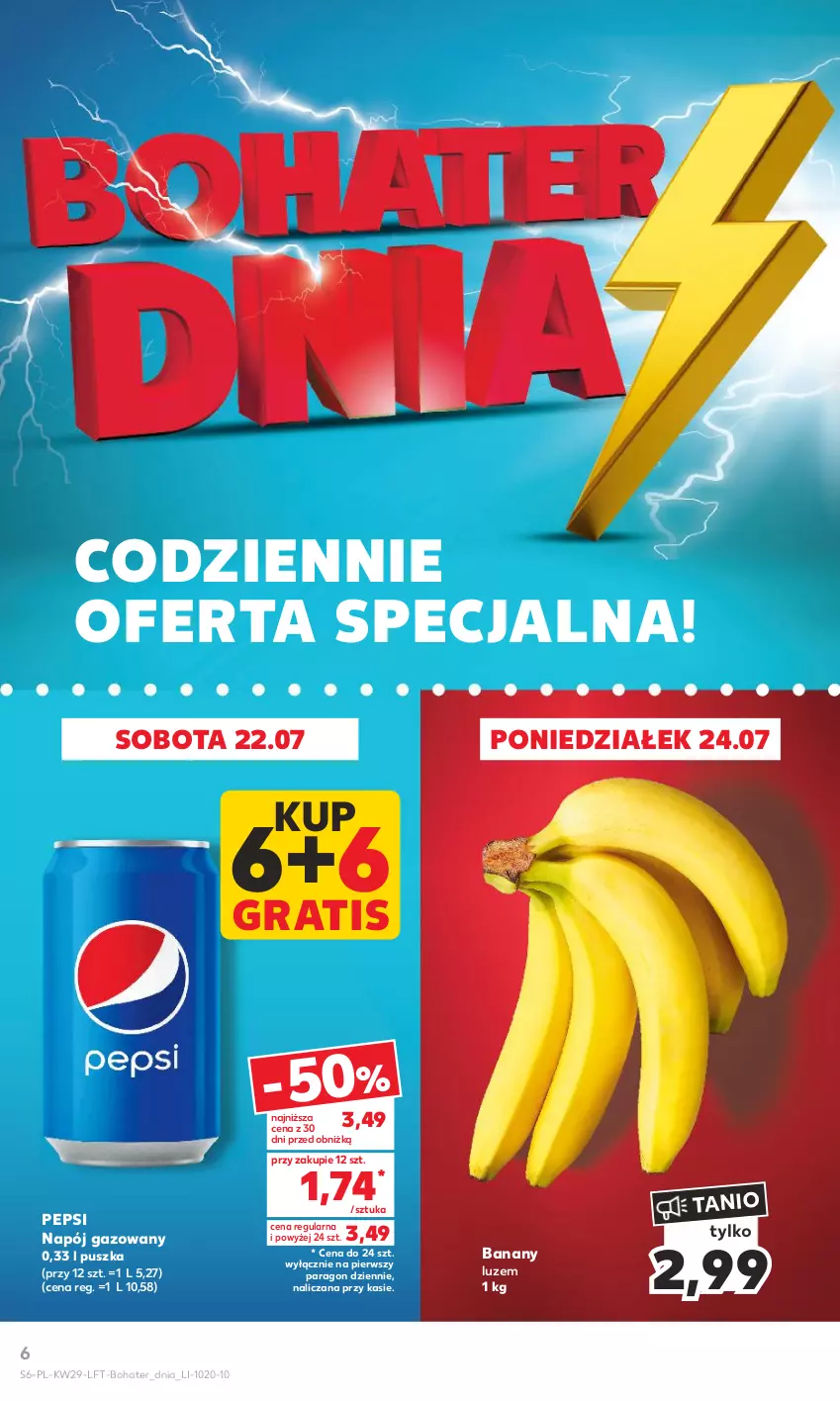 Gazetka promocyjna Kaufland - Gazetka tygodnia - ważna 20.07 do 26.07.2023 - strona 6 - produkty: Banany, Gra, Napój, Napój gazowany, Pepsi