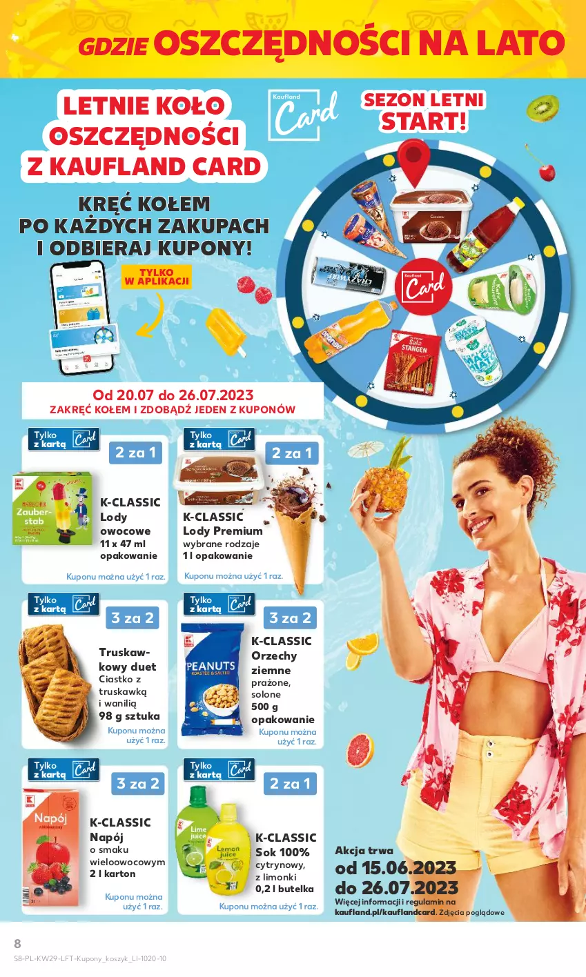 Gazetka promocyjna Kaufland - Gazetka tygodnia - ważna 20.07 do 26.07.2023 - strona 8 - produkty: Kosz, Lody, Napój, Sok