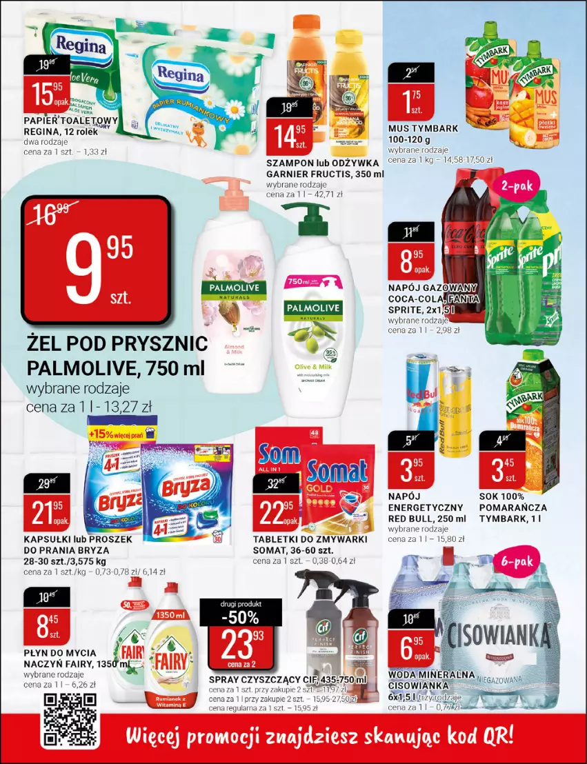 Gazetka promocyjna Bi1 - Walentynki - ważna 09.02 do 15.02.2022 - strona 14 - produkty: Bryza, Cisowianka, Do mycia naczyń, Fa, Fairy, Fructis, Garnier, Gin, Mus, Napój, Odżywka, Palmolive, Płyn do mycia, Płyn do mycia naczyń, Proszek do prania, Red Bull, Sok, Somat, Sprite, Szampon, Tablet, Tabletki do zmywarki, Tymbark, Woda, Zmywarki