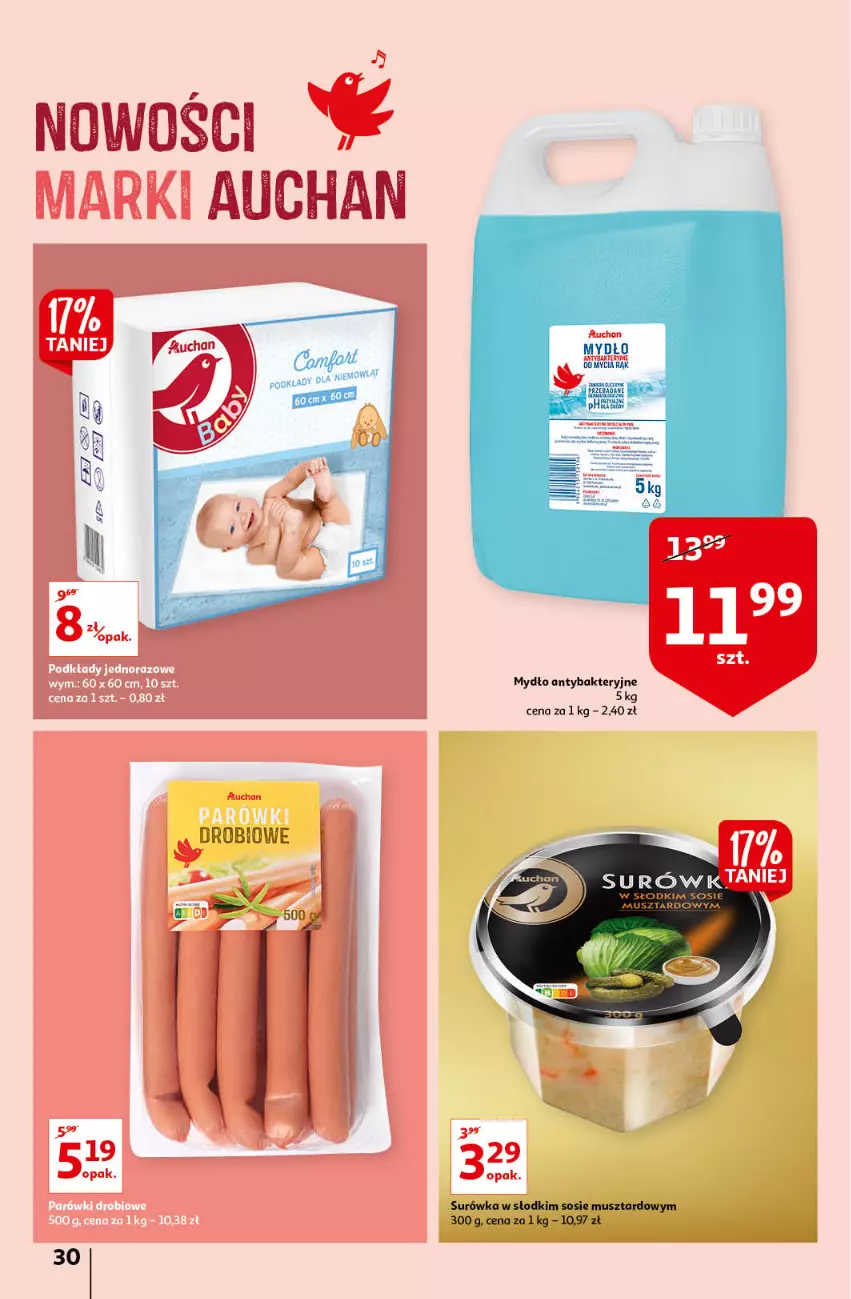 Gazetka promocyjna Auchan - Maxi Paki Niskie Ceny Hipermarkety - ważna 13.01 do 19.01.2022 - strona 30 - produkty: Mus, Mydło, Sos, Surówka