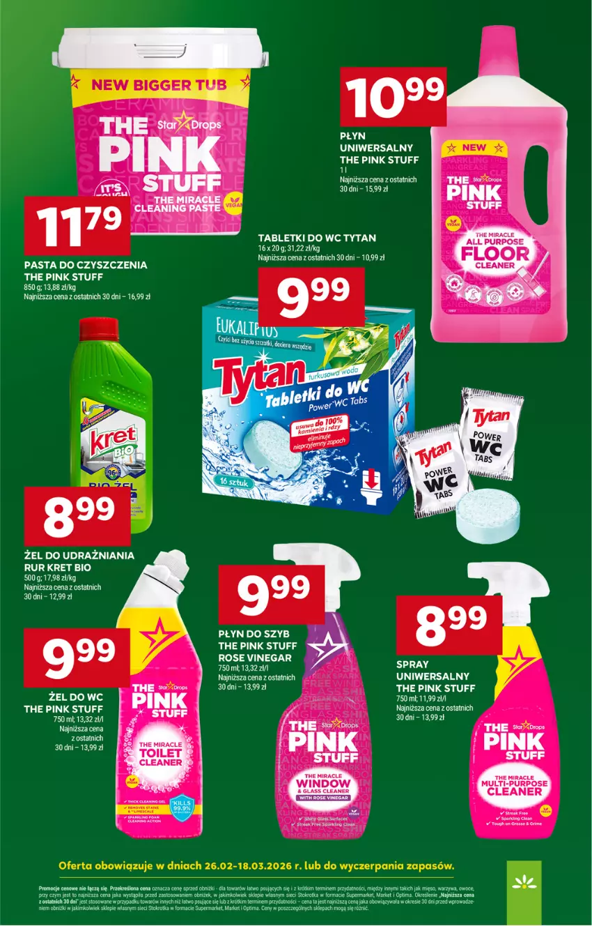 Gazetka promocyjna Stokrotka - Supermarket - ważna 12.03 do 18.03.2026 - strona 22 - produkty: Fa, Kret, Mięso, Optima, Owoce, Płyn do szyb, Por, Tablet, Tytan, Warzywa