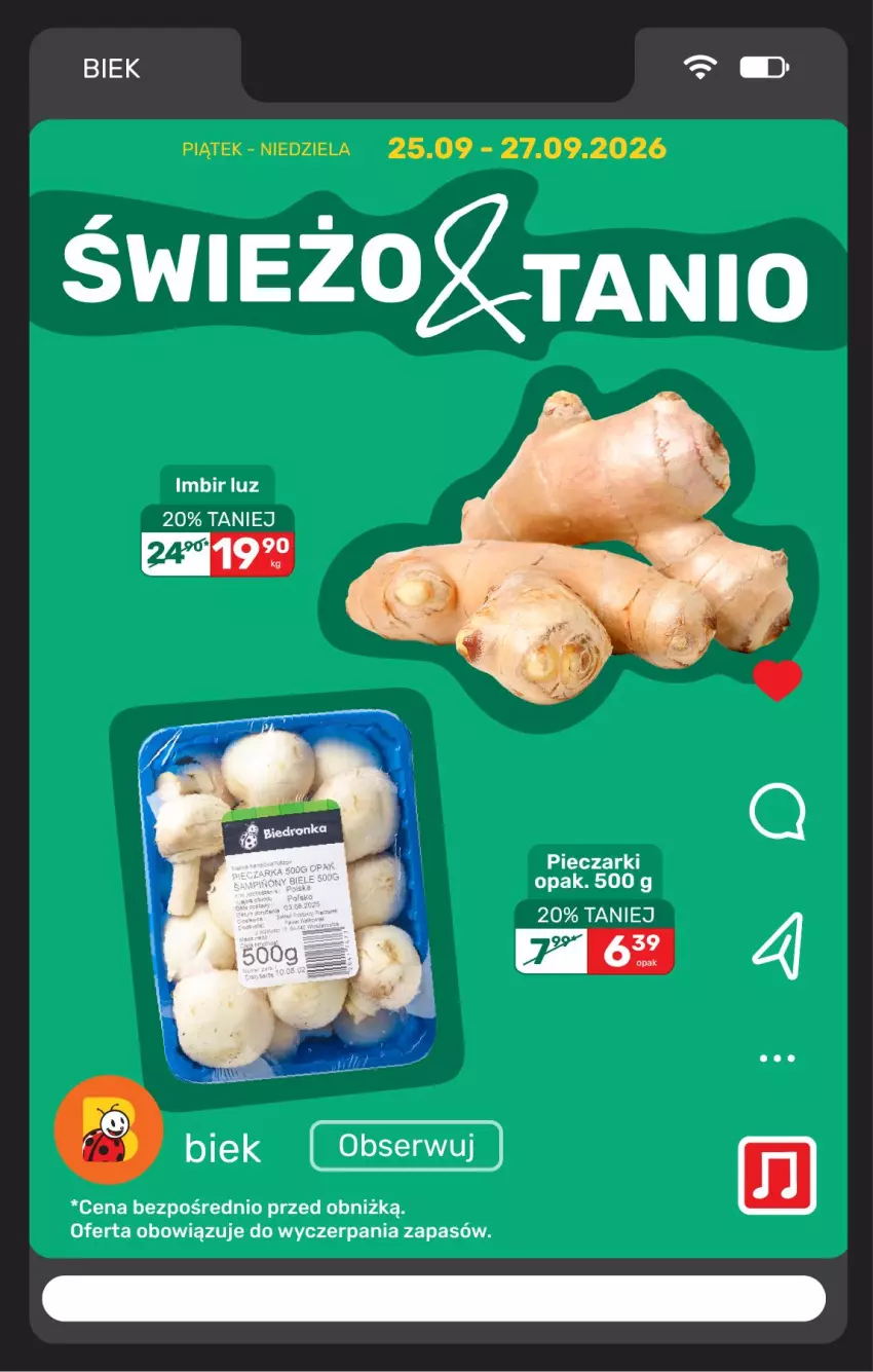 Gazetka promocyjna Biedronka - BIEK - ważna 25.09 do 02.10.2026 - strona 20 - produkty: Imbir