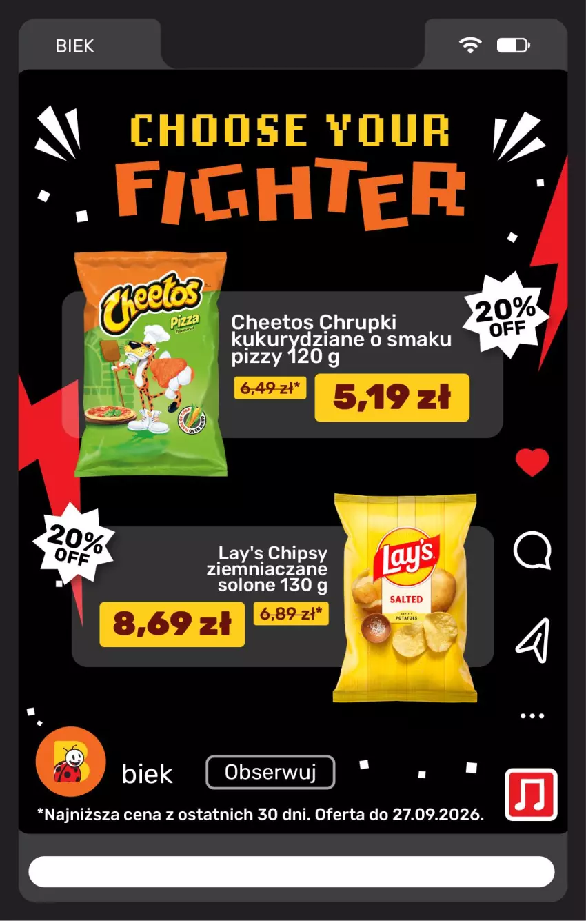 Gazetka promocyjna Biedronka - BIEK - ważna 25.09 do 02.10.2026 - strona 23 - produkty: Cheetos, Chipsy, Chrupki