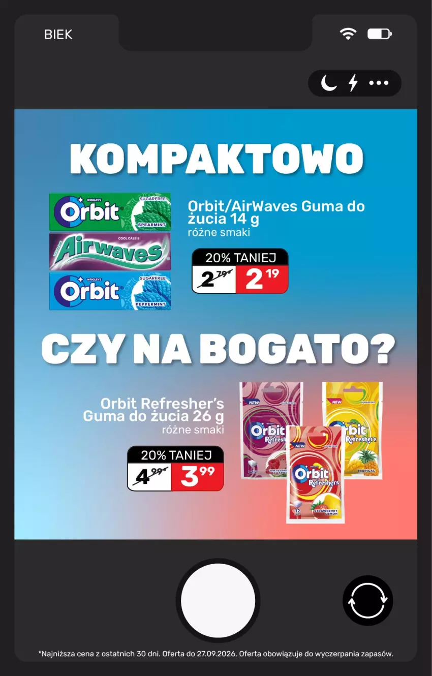 Gazetka promocyjna Biedronka - BIEK - ważna 25.09 do 02.10.2026 - strona 28 - produkty: Guma do żucia, Orbit