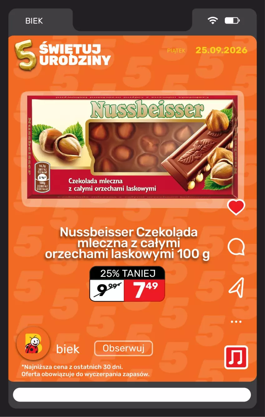 Gazetka promocyjna Biedronka - BIEK - ważna 25.09 do 02.10.2026 - strona 8 - produkty: Czekolada, Czekolada mleczna, Ser