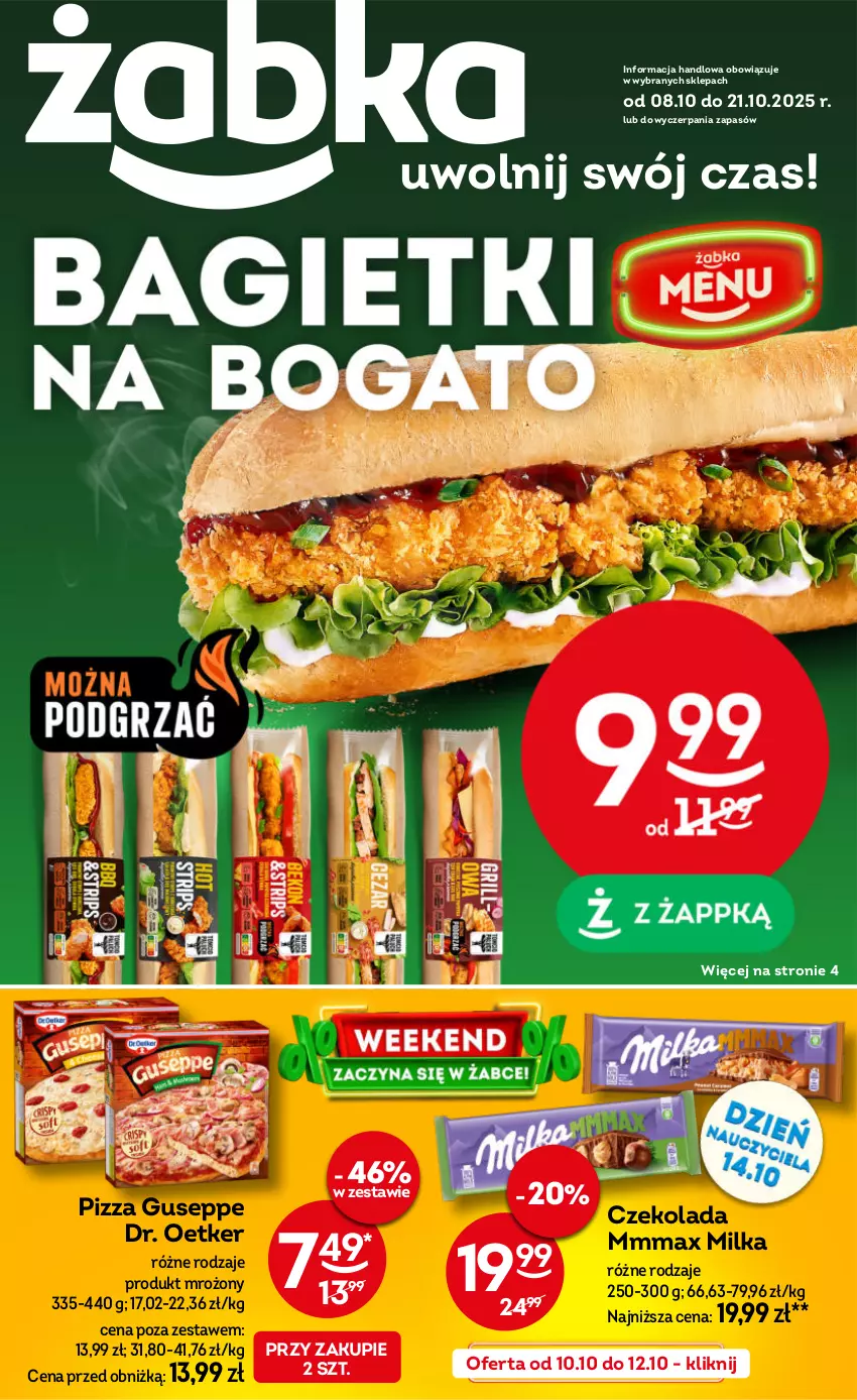 Gazetka promocyjna Żabka - ważna 08.10 do 21.10.2025 - strona 1 - produkty: Czekolada, Dr. Oetker, Milka, Pizza