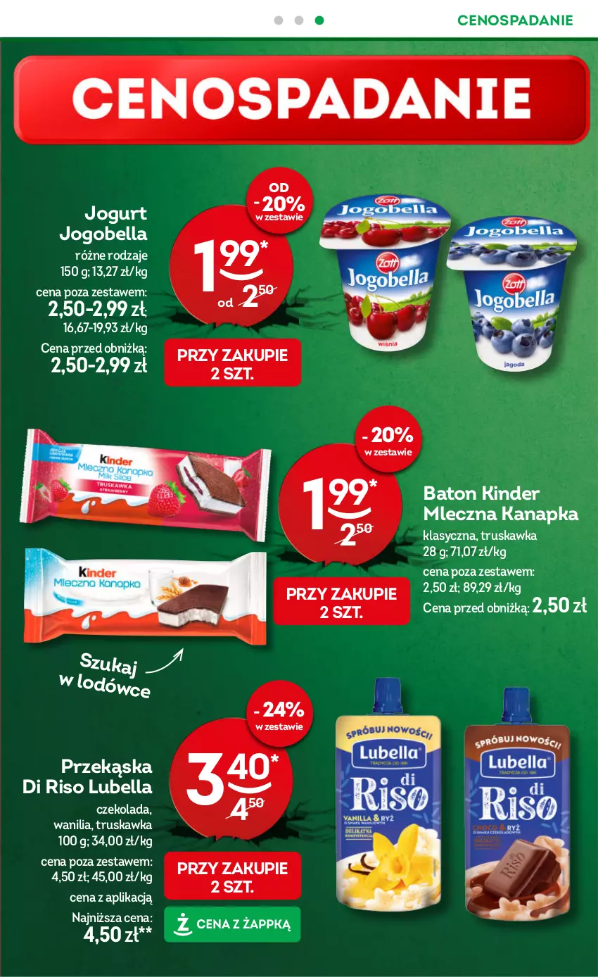 Gazetka promocyjna Żabka - ważna 08.10 do 21.10.2025 - strona 12 - produkty: Baton, Bell, Bella, Cenos, Czekolada, Jogobella, Jogurt, Kinder, Lubella, Mleczna kanapka