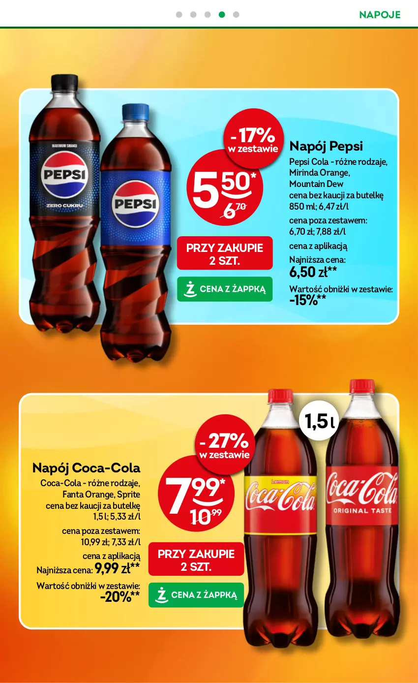 Gazetka promocyjna Żabka - ważna 08.10 do 21.10.2025 - strona 41 - produkty: Coca-Cola, Fa, Fanta, Mirinda, Napój, Napoje, Pepsi, Sprite