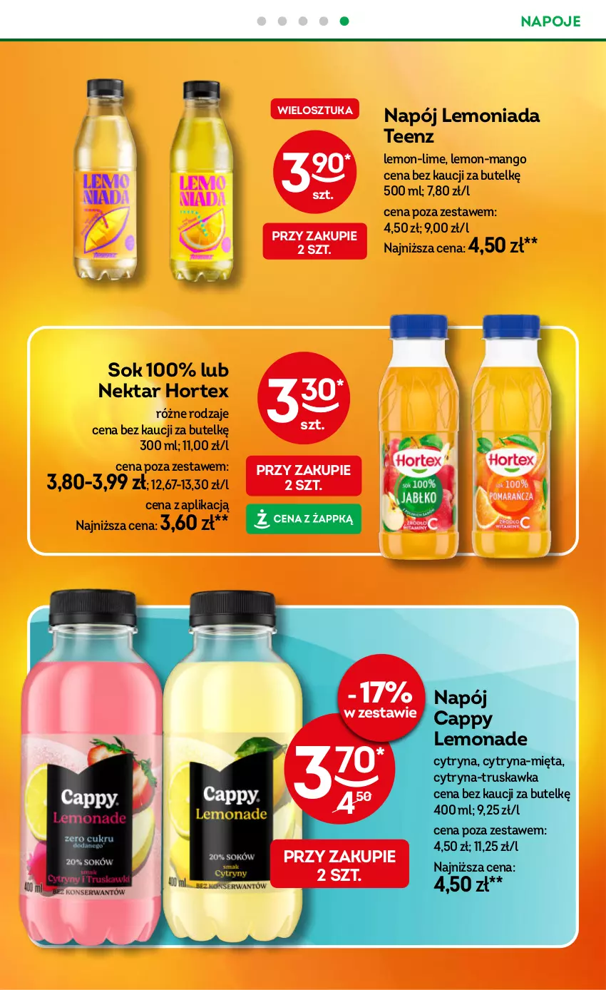 Gazetka promocyjna Żabka - ważna 08.10 do 21.10.2025 - strona 42 - produkty: Cappy, Hortex, Lemoniada, Mango, Mięta, Napój, Napoje, Nektar, Sok
