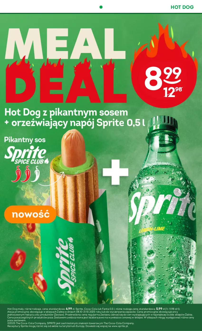 Gazetka promocyjna Żabka - ważna 08.10 do 21.10.2025 - strona 6 - produkty: Coca-Cola, Fa, Fanta, Hot dog, Sprite
