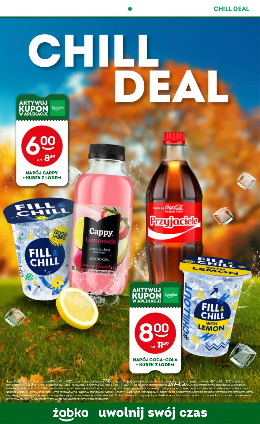 Gazetka promocyjna Żabka - ważna 08.10 do 21.10.2025 - strona 73 - produkty: Cappy, Coca-Cola, Kubek, Mięta, Napój, Tran