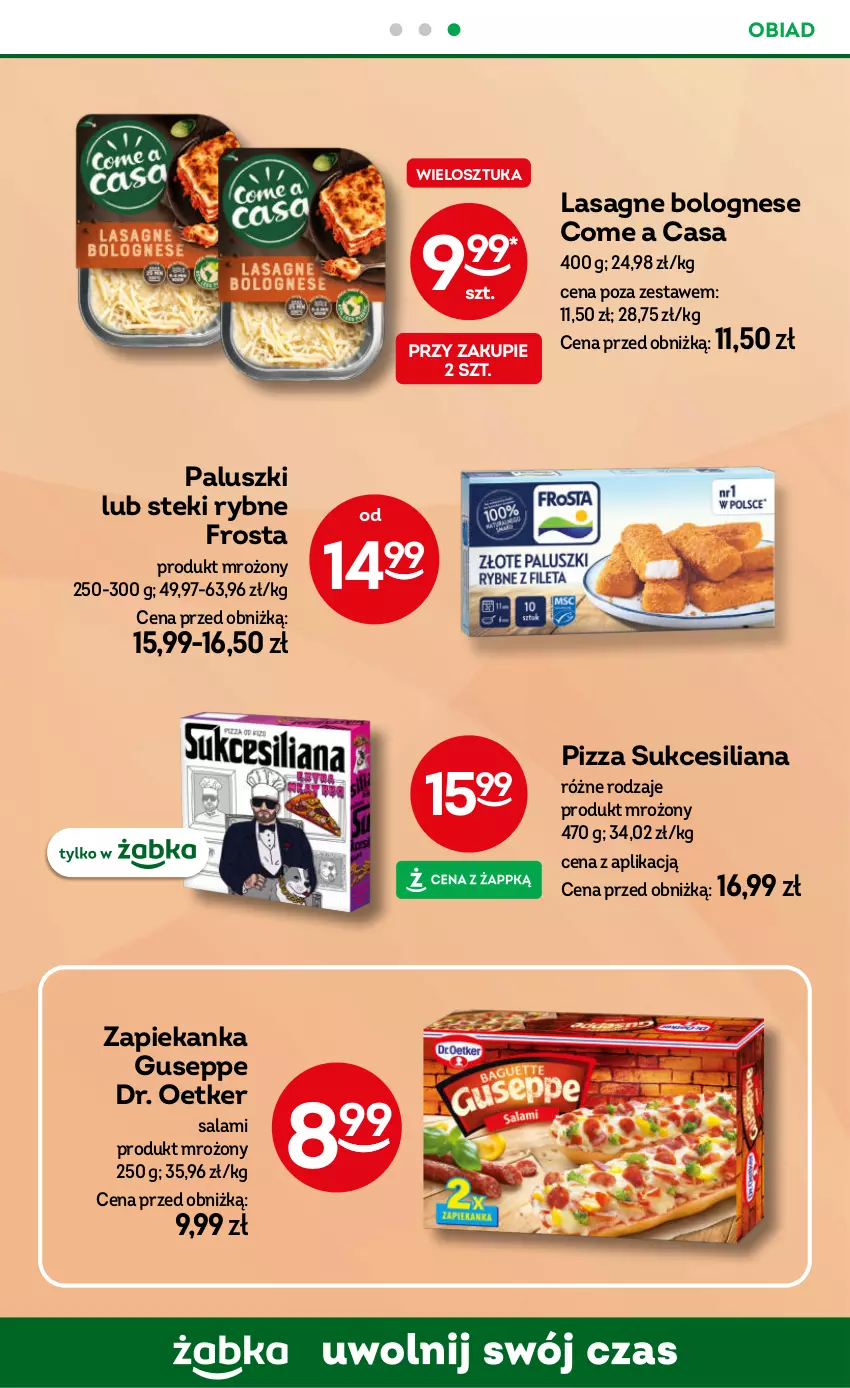 Gazetka promocyjna Żabka - ważna 08.10 do 21.10.2025 - strona 76 - produkty: Dr. Oetker, Frosta, Lasagne, Lasagne bolognese, Pizza, Salami, Stek, Zapiekanka