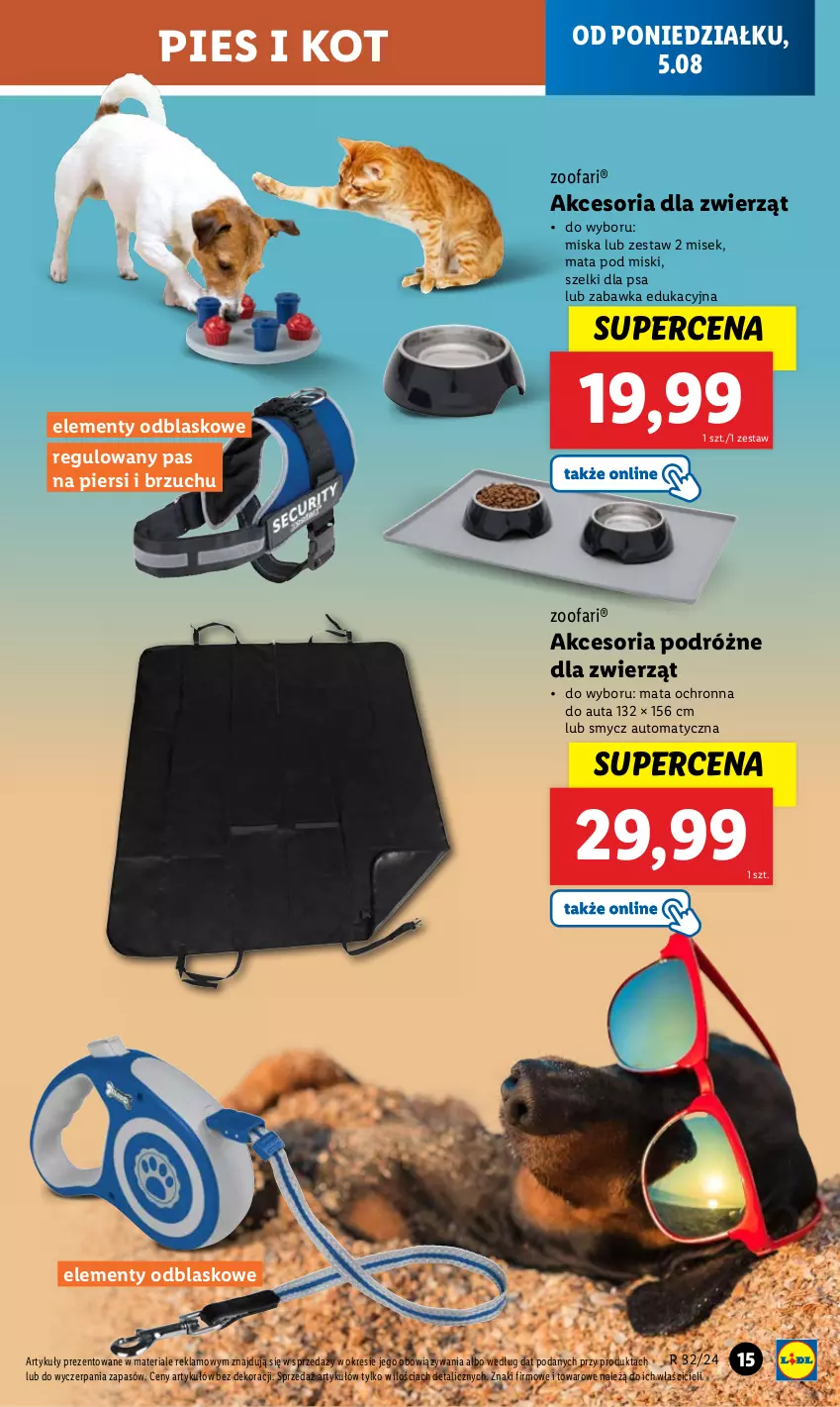 Gazetka promocyjna Lidl - GAZETKA - ważna 05.08 do 10.08.2024 - strona 17 - produkty: Fa, Mata ochronna, Miska, Smycz, Zabawka