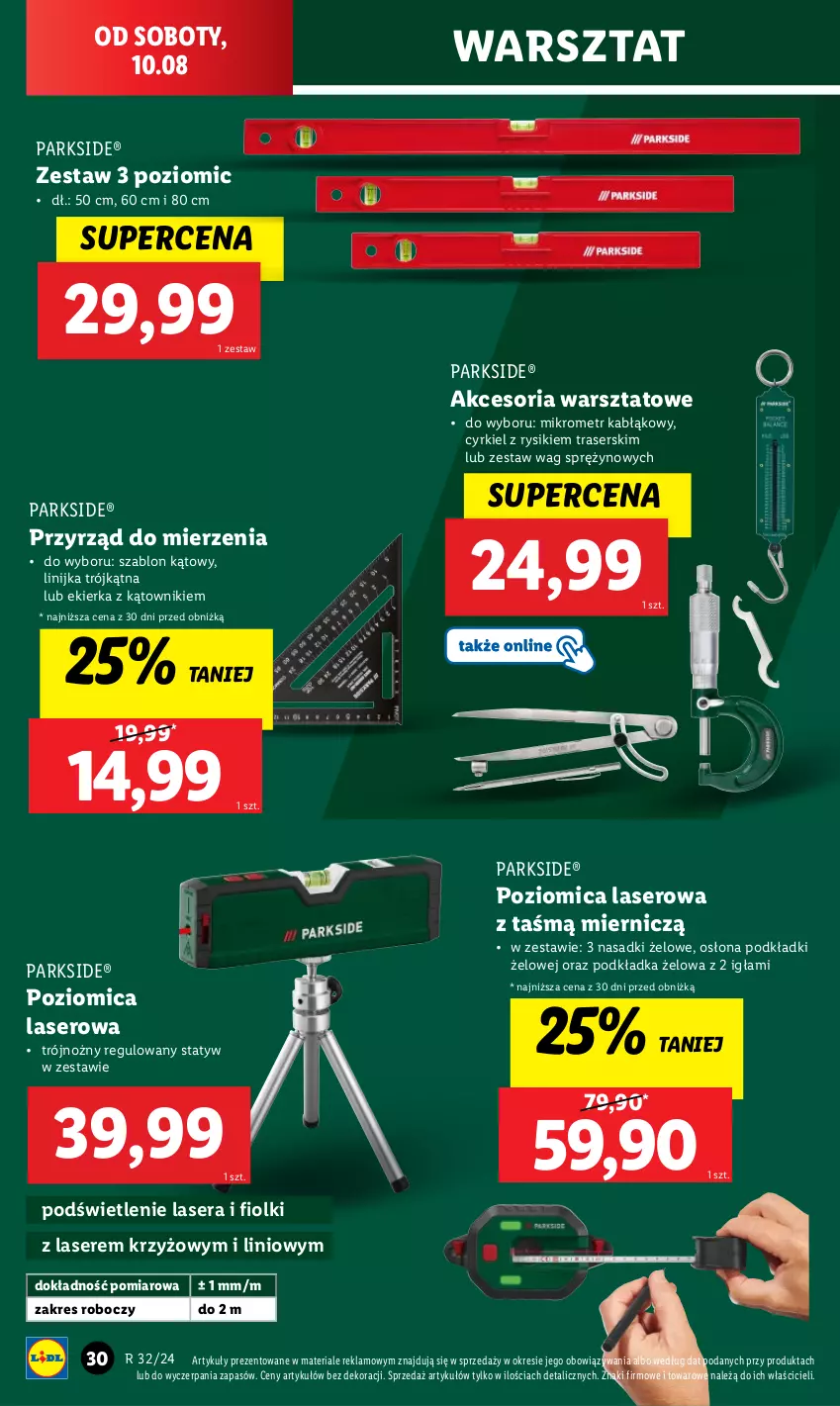 Gazetka promocyjna Lidl - GAZETKA - ważna 05.08 do 10.08.2024 - strona 34 - produkty: Noż, Parkside, Podkład, Podkładka, Poziomica, Ser