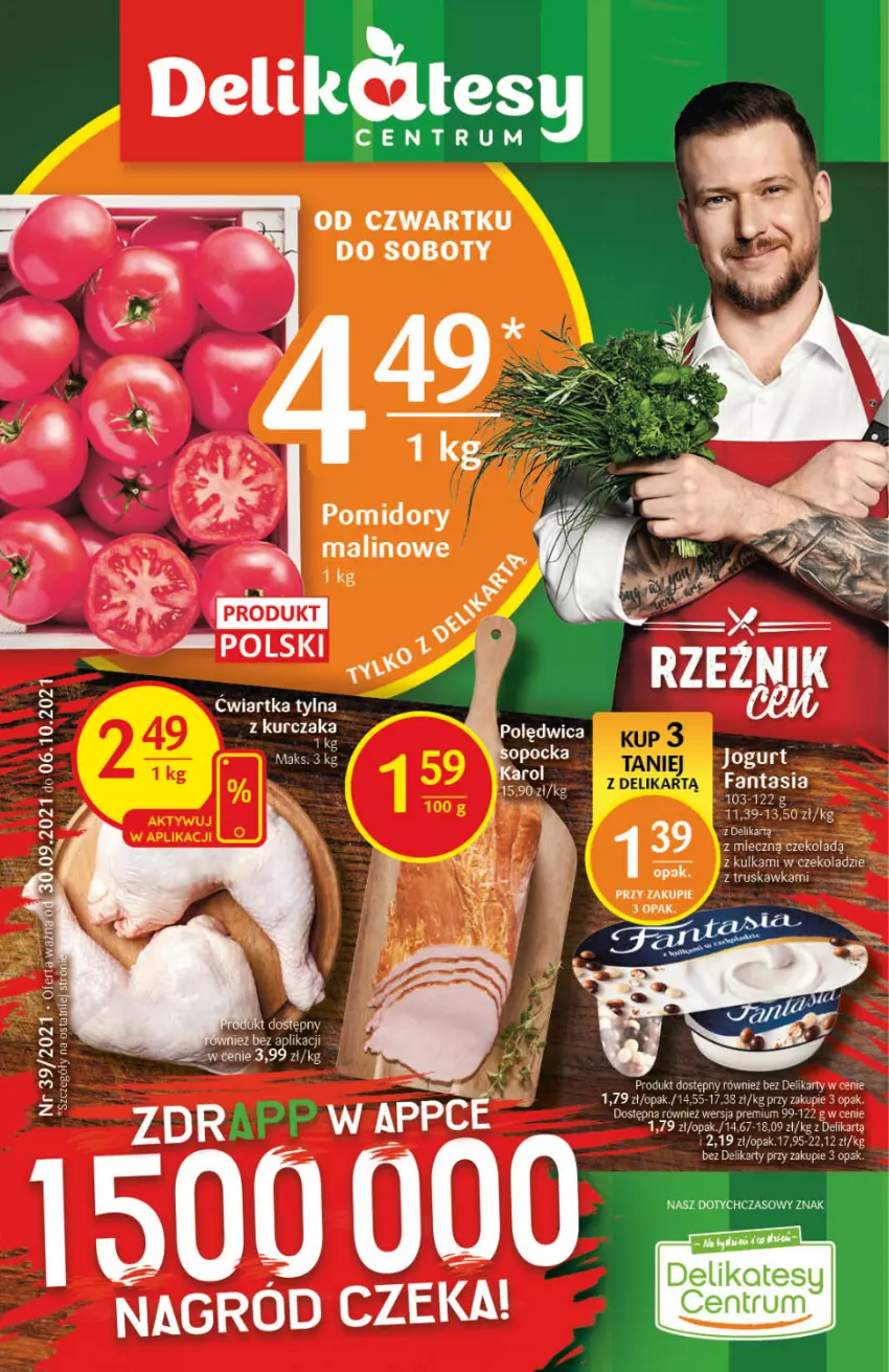 Gazetka promocyjna Delikatesy Centrum - Gazetka Delikatesy Centrum - ważna 30.09 do 06.10.2021 - strona 1 - produkty: Fa, Fanta, Jogurt, Polędwica, Pomidory, Rum