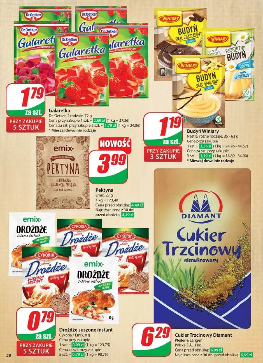 Gazetka promocyjna Dino - ważna 28.05 do 03.06.2025 - strona 13 - produkty: Budyń, Cukier, Cukier trzcinowy, Diamant, Dr. Oetker, Drożdże, Fa, Gala, Galaretka, Winiary