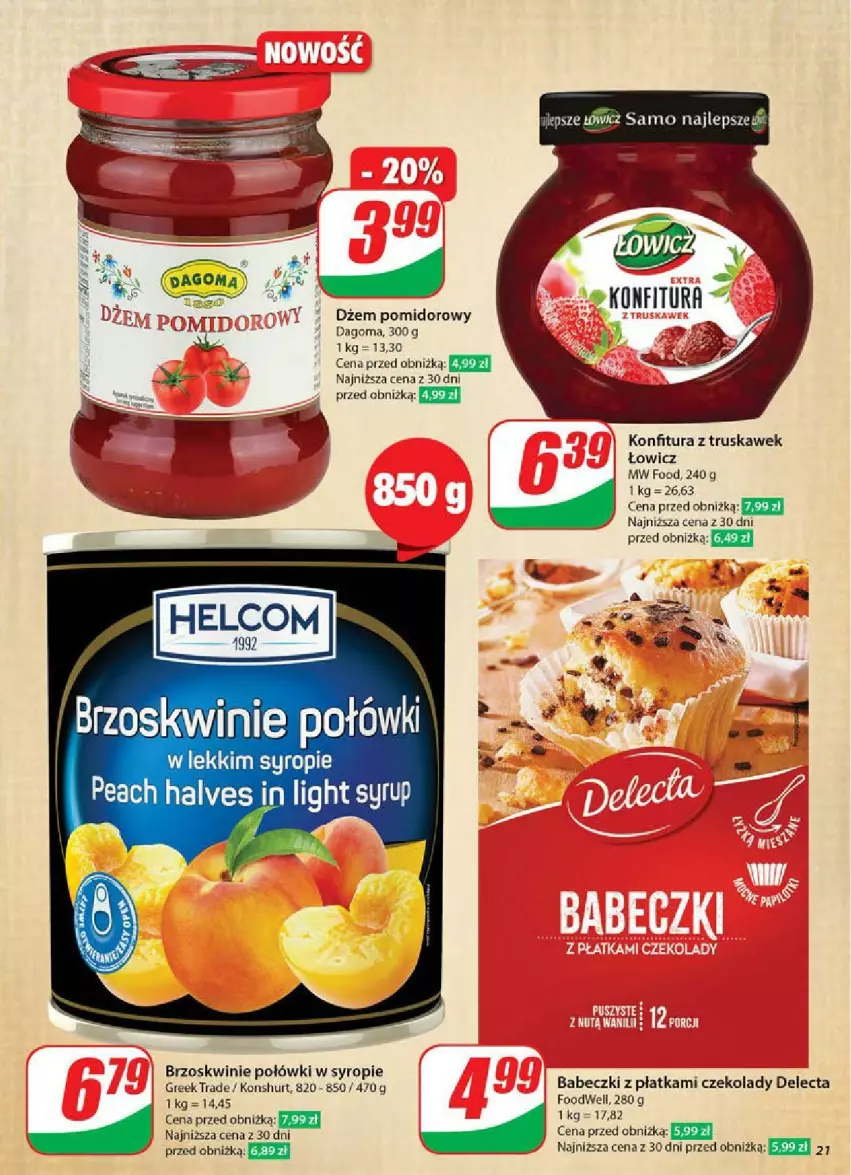 Gazetka promocyjna Dino - ważna 28.05 do 03.06.2025 - strona 14 - produkty: Babeczki, Brzoskwinie, Delecta, Dżem, Konfitura, Syrop
