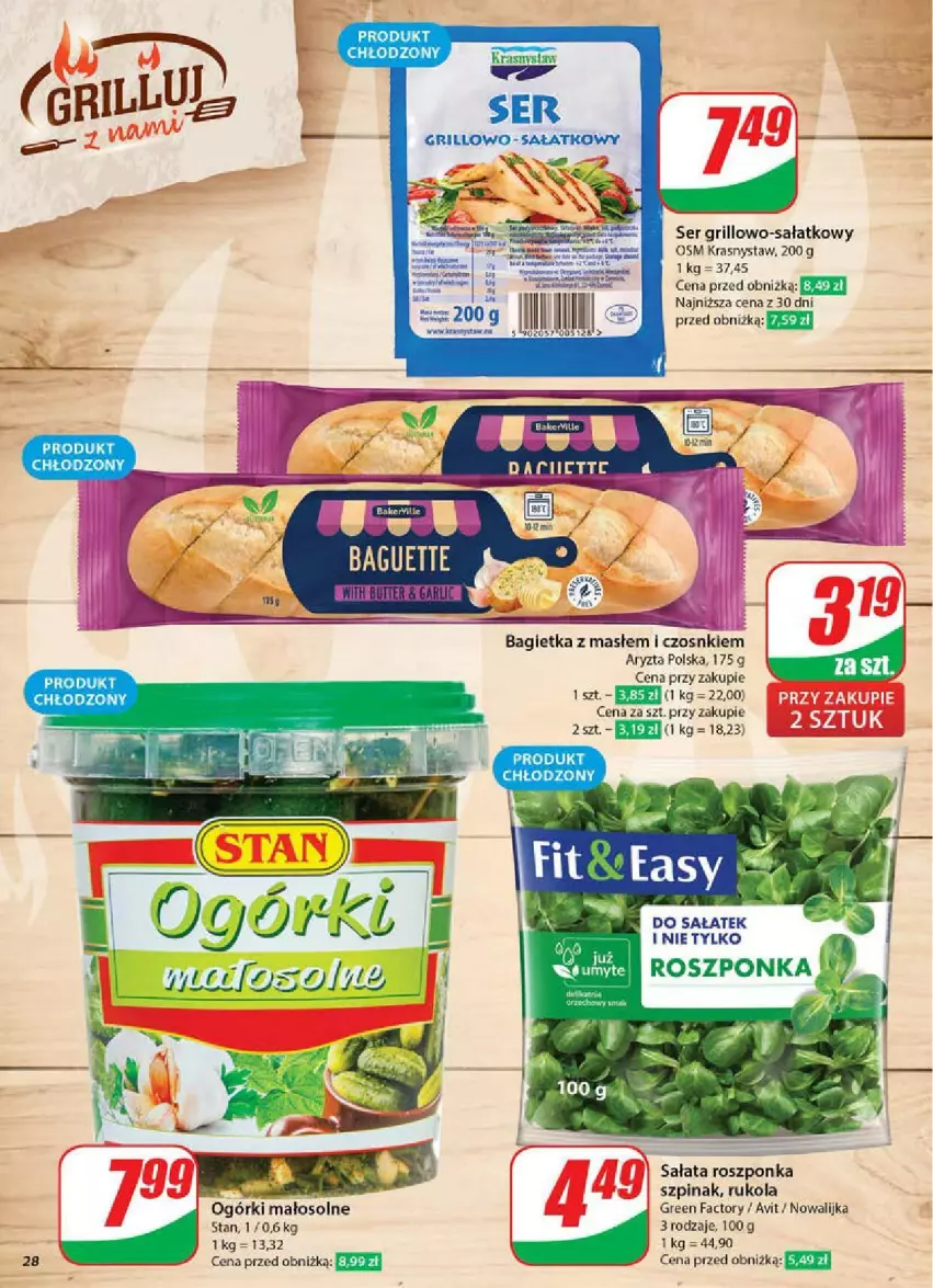 Gazetka promocyjna Dino - ważna 28.05 do 03.06.2025 - strona 21 - produkty: Bagietka, Fa, Grill, Roszponka, Rukola, Sałat, Ser, Szpinak