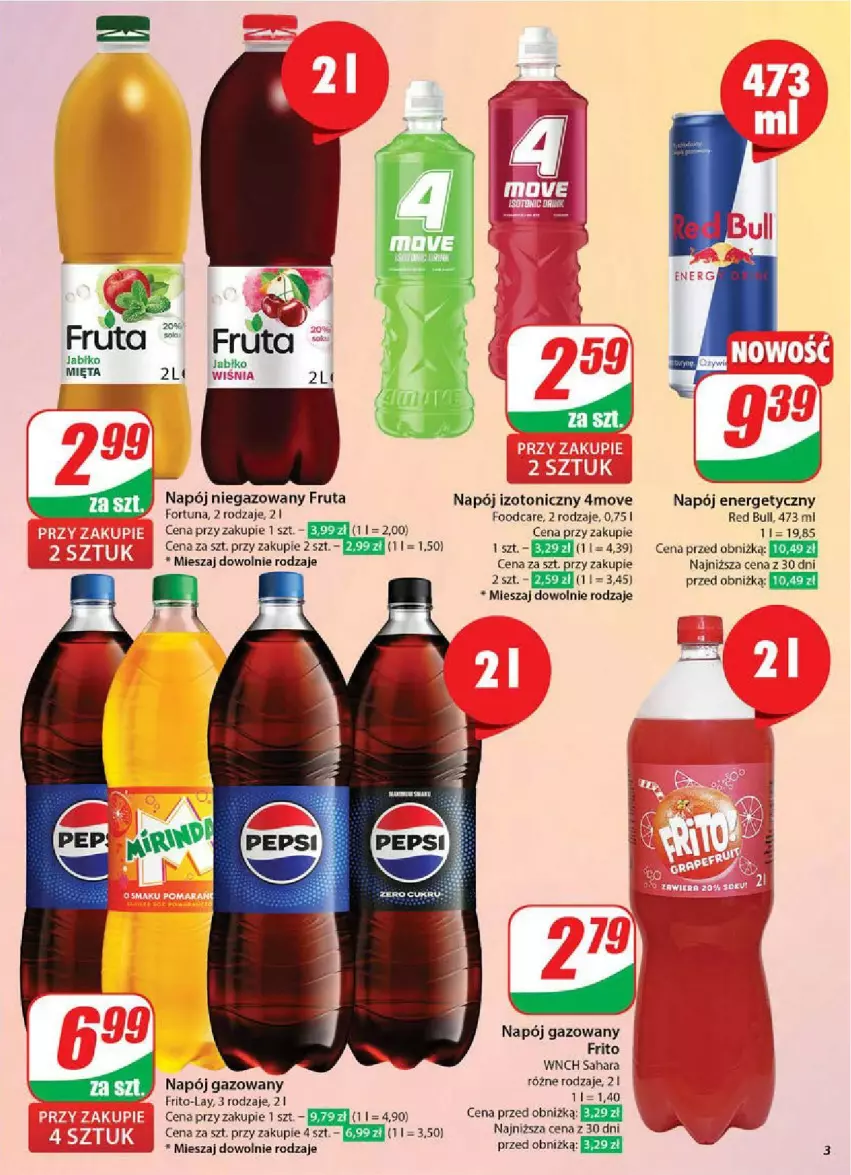 Gazetka promocyjna Dino - ważna 28.05 do 03.06.2025 - strona 23 - produkty: Fortuna, Mięta, Napój, Napój energetyczny, Napój gazowany, Napój izotoniczny, Napój niegazowany, Red Bull