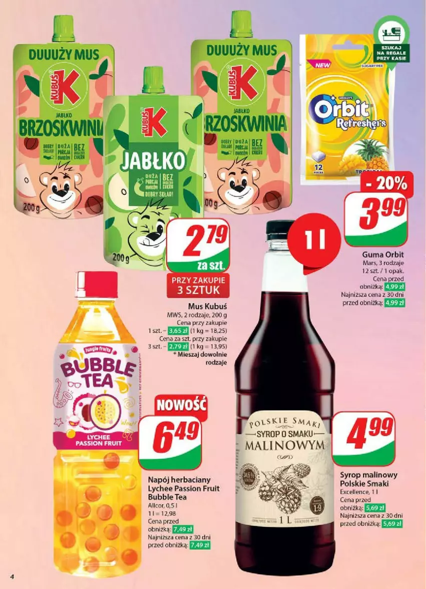 Gazetka promocyjna Dino - ważna 28.05 do 03.06.2025 - strona 34 - produkty: Kubuś, Mars, Mus, Napój, Orbit, Syrop