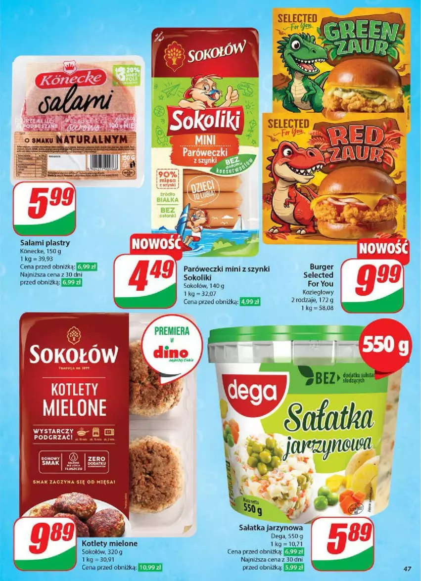 Gazetka promocyjna Dino - ważna 28.05 do 03.06.2025 - strona 42 - produkty: Burger, Kotlet, Salami, Sałat, Sałatka, Sok, Sokołów