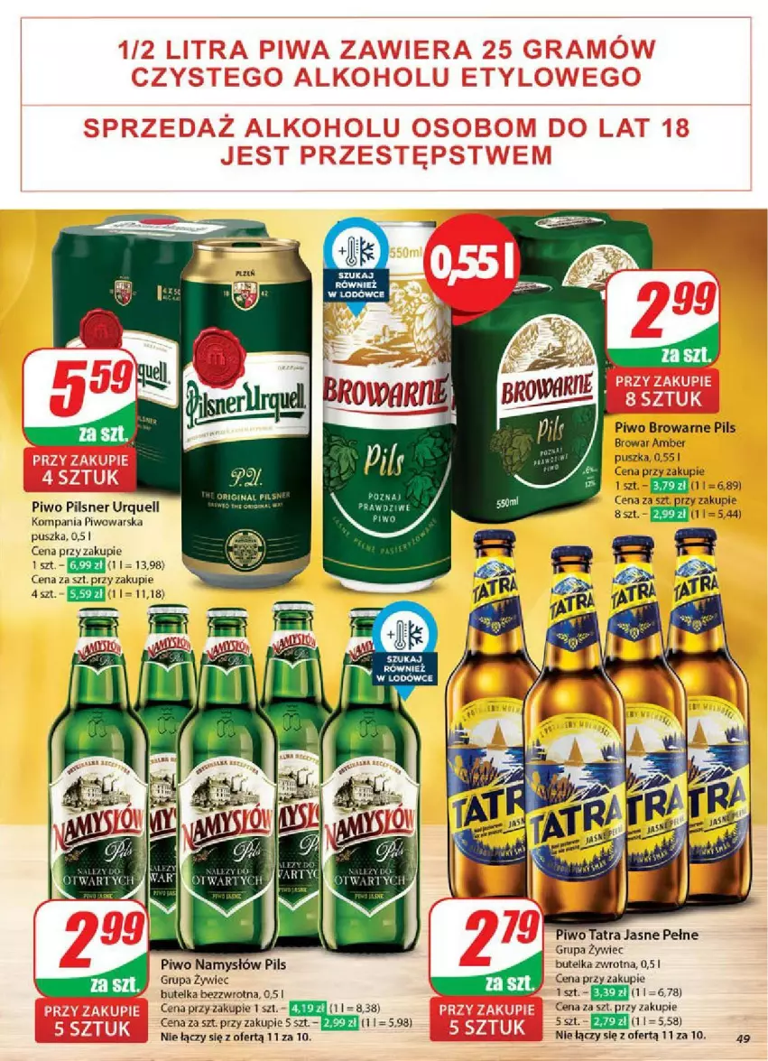 Gazetka promocyjna Dino - ważna 28.05 do 03.06.2025 - strona 44 - produkty: Namysłów, Pilsner Urquell, Piwo, Tatra