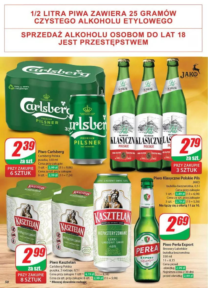 Gazetka promocyjna Dino - ważna 28.05 do 03.06.2025 - strona 46 - produkty: Carlsberg, Fa, Gres, Kasztelan, Perła, Piwo, Por