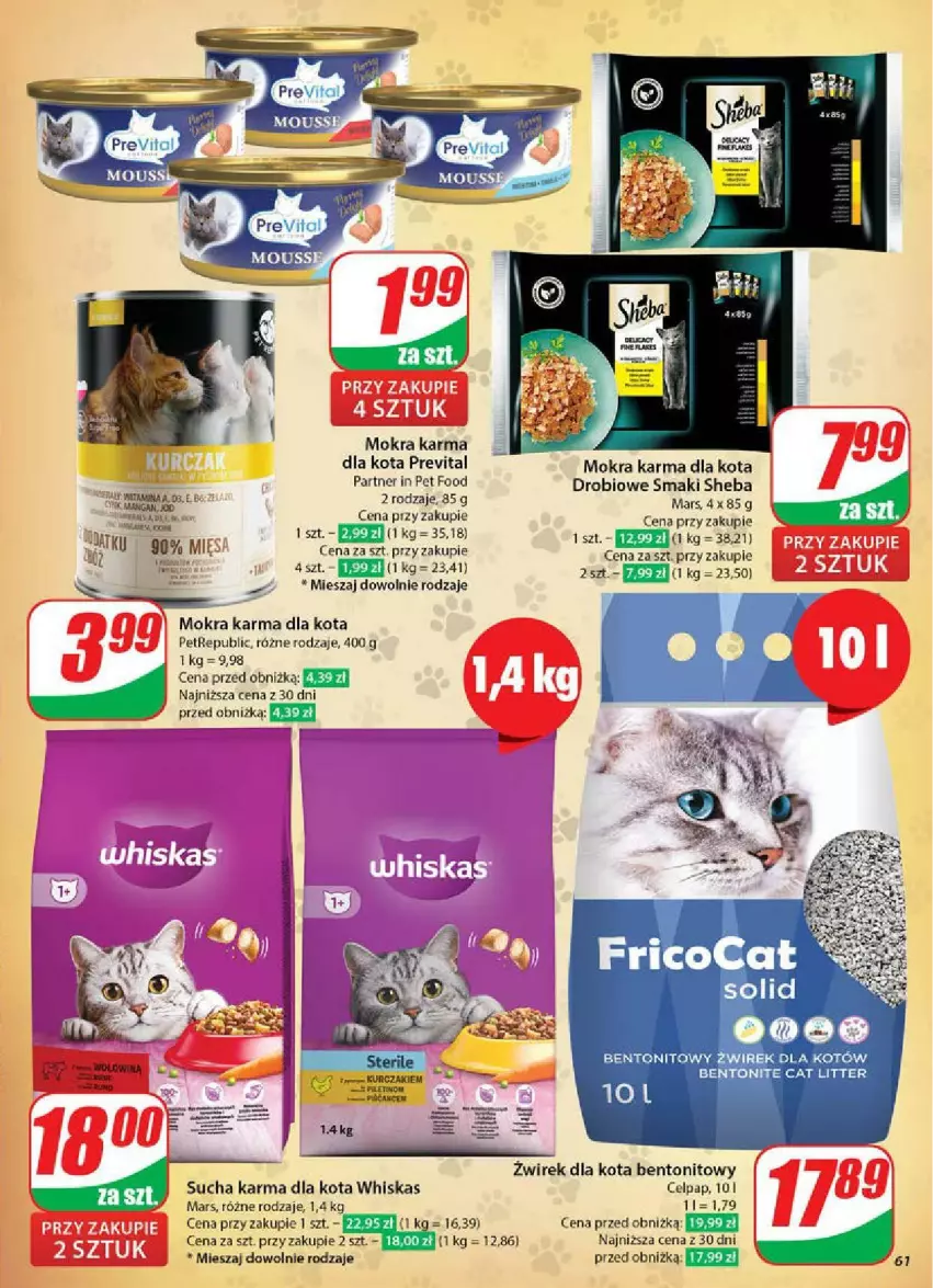 Gazetka promocyjna Dino - ważna 28.05 do 03.06.2025 - strona 58 - produkty: Mars, Mokra karma, Sheba, Sucha karma, Whiskas