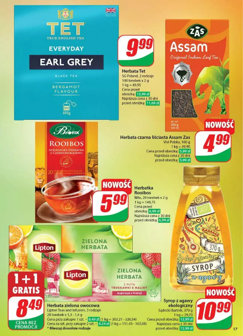 Gazetka promocyjna Dino - ważna 28.05 do 03.06.2025 - strona 9 - produkty: Earl Grey, Fusion, Herbata, Herbata czarna, Lipton, Maliny, Syrop, Truskawki