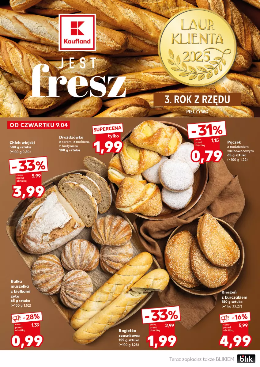 Gazetka promocyjna Kaufland - Mocny Start - ważna 13.04 do 15.04.2026 - strona 18 - produkty: Bagietka, Bagietka czosnkowa, Bułka, Chleb, Kurczak, Mus, Pączek, Ser