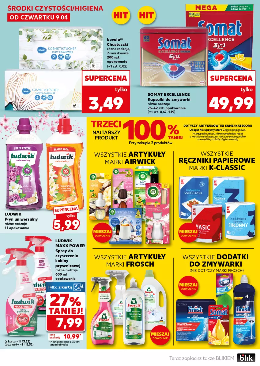 Gazetka promocyjna Kaufland - Mocny Start - ważna 13.04 do 15.04.2026 - strona 28 - produkty: Chusteczki, Fa, Frosch, Gra, Ludwik, Papier, Por, Ręcznik, Ręczniki papierowe, Somat, Spray do czyszczenia, Waga, Zmywarki