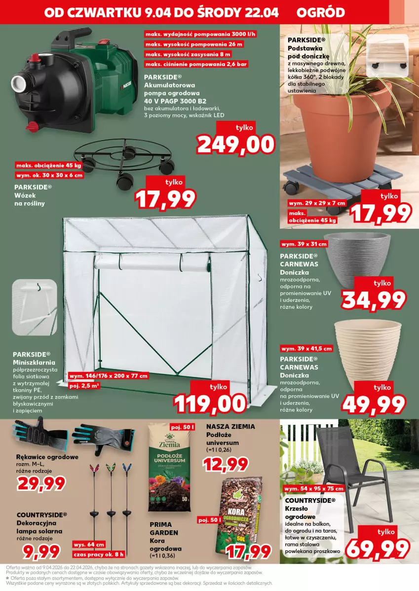 Gazetka promocyjna Kaufland - Mocny Start - ważna 13.04 do 15.04.2026 - strona 31 - produkty: Akumulator, Krzesło, Krzesło ogrodowe, Parkside, Por, Rama, Sok