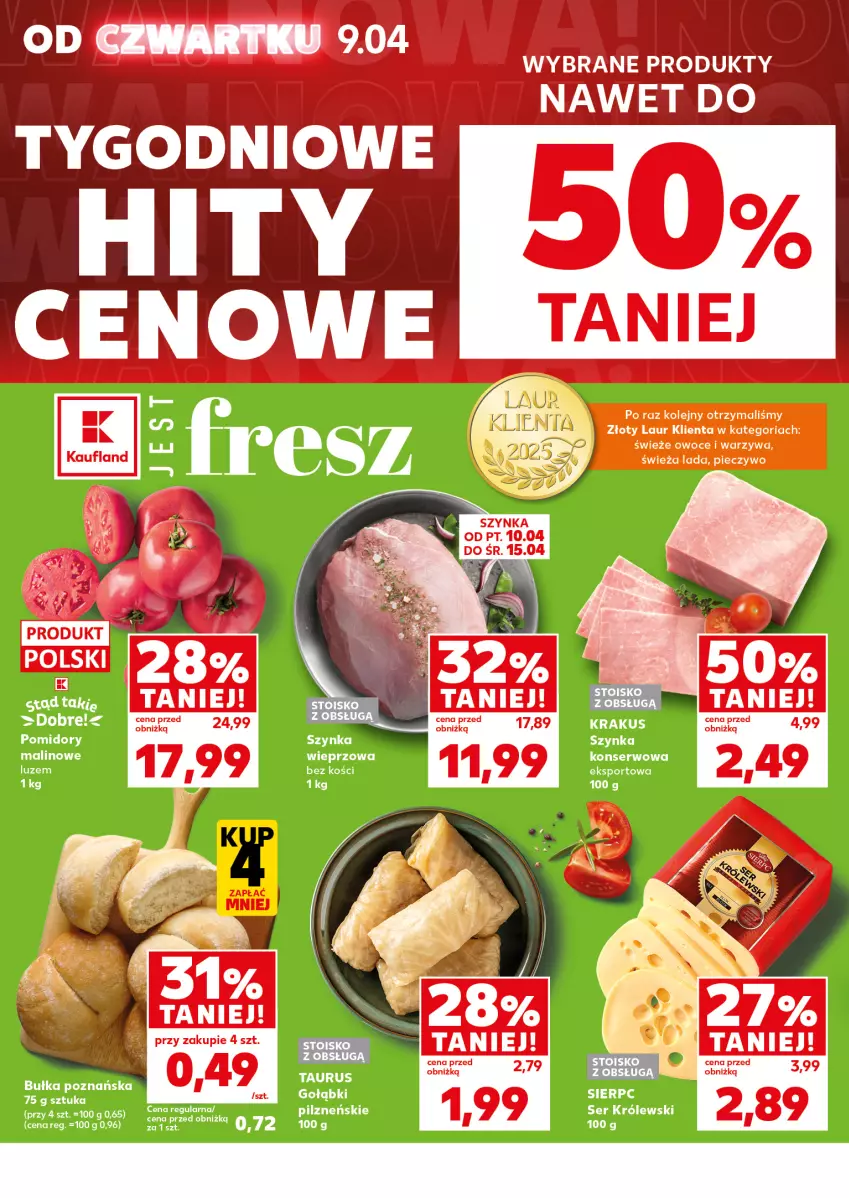 Gazetka promocyjna Kaufland - Mocny Start - ważna 13.04 do 15.04.2026 - strona 6 - produkty: Bułka, Krakus, Królewski, Laur, Olej, Owoce, Piec, Pieczywo, Por, Ser, Sport, Szynka, Warzywa