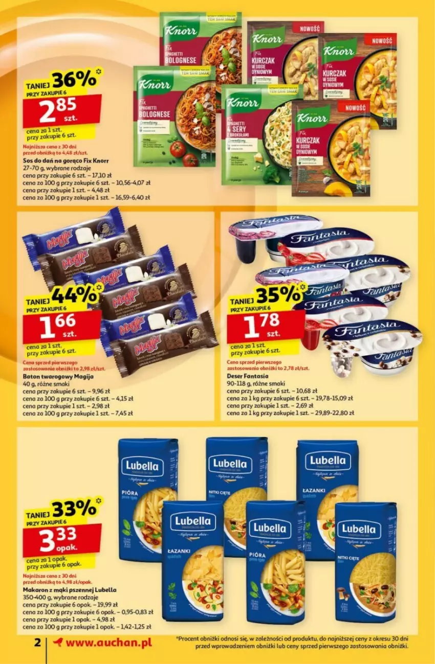 Gazetka promocyjna Auchan - ważna 24.10 do 30.10.2024 - strona 7 - produkty: Baton, Bell, Bella, Deser, Fa, Fanta, Knorr, Lubella, Magija, Makaron, Ser, Sos