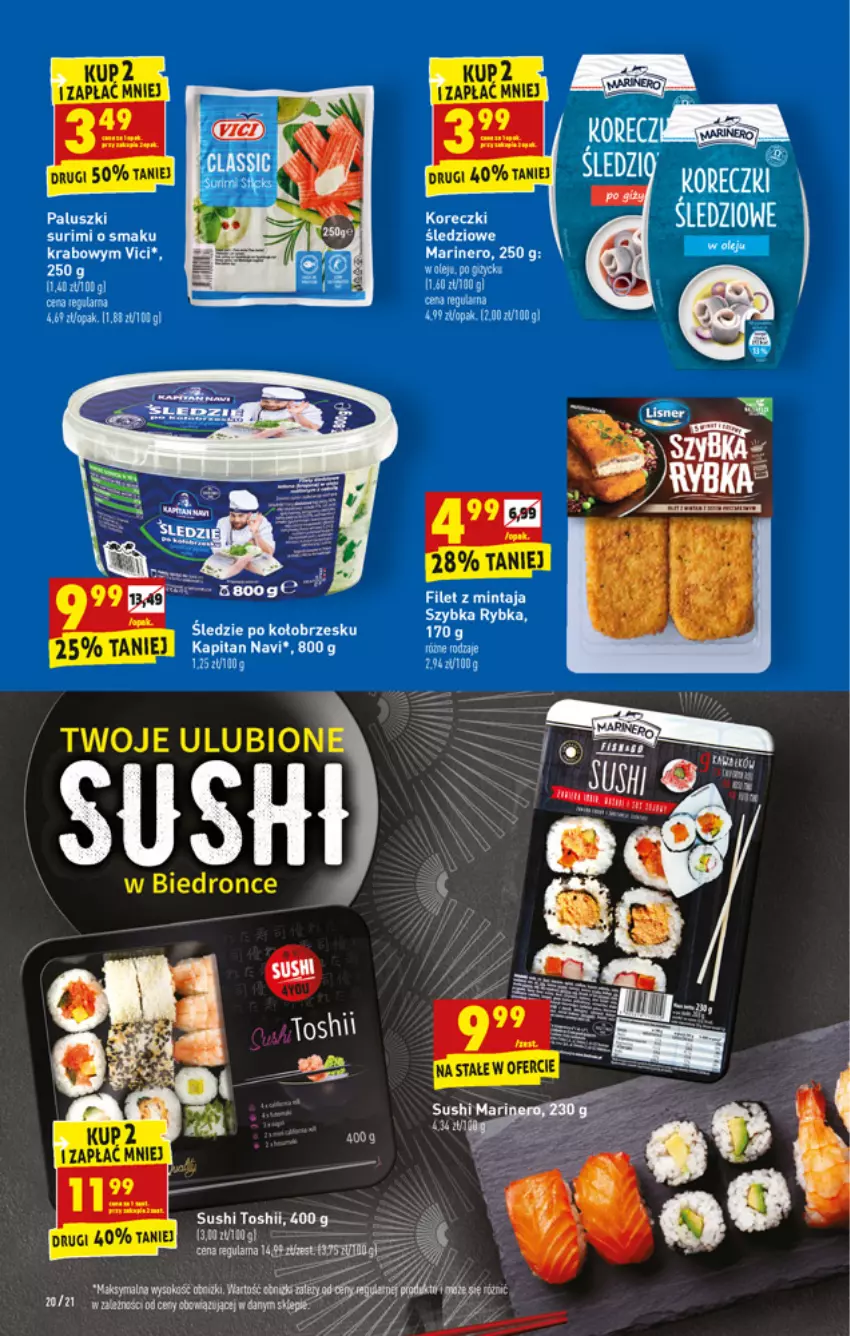 Gazetka promocyjna Biedronka - W tym tygodniu - ważna 06.04 do 10.04.2021 - strona 20 - produkty: Fa, Filet z mintaja, Gala, Mintaj, Mop, Surimi, Sushi