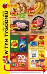 Gazetka promocyjna Biedronka - W tym tygodniu - Gazetka - ważna od 10.04 do 10.04.2021 - strona 1 - produkty: Kurczak, Ser, Szynka wieprzowa, Parówki, Serdelki, Kawa mielona, Kawa, Ziemniaki, Tusz, , Szynka, Prima, Masło, Fa