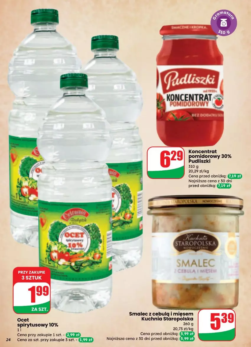 Gazetka promocyjna Dino - ważna 27.08 do 02.09.2025 - strona 17 - produkty: Koncentrat pomidorowy, Kuchnia, Kuchnia Staropolska, Ocet, Pudliszki, Smalec