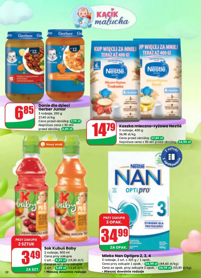 Gazetka promocyjna Dino - ważna 27.08 do 02.09.2025 - strona 2 - produkty: Danie dla dzieci, Dzieci, Gerber, Kubuś, Mleko, NAN Optipro, Ryż, Sok