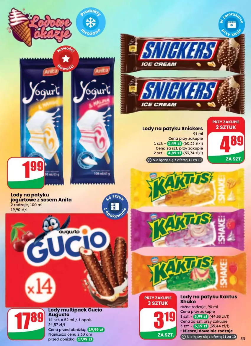 Gazetka promocyjna Dino - ważna 27.08 do 02.09.2025 - strona 27 - produkty: Jogurt, Kaktus, Lody, Snickers, Sos