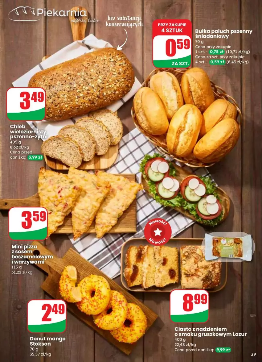 Gazetka promocyjna Dino - ważna 27.08 do 02.09.2025 - strona 33 - produkty: Bułka, Chleb, Danio, Donut, Lazur, Mango, Pizza, Sos, Warzywa