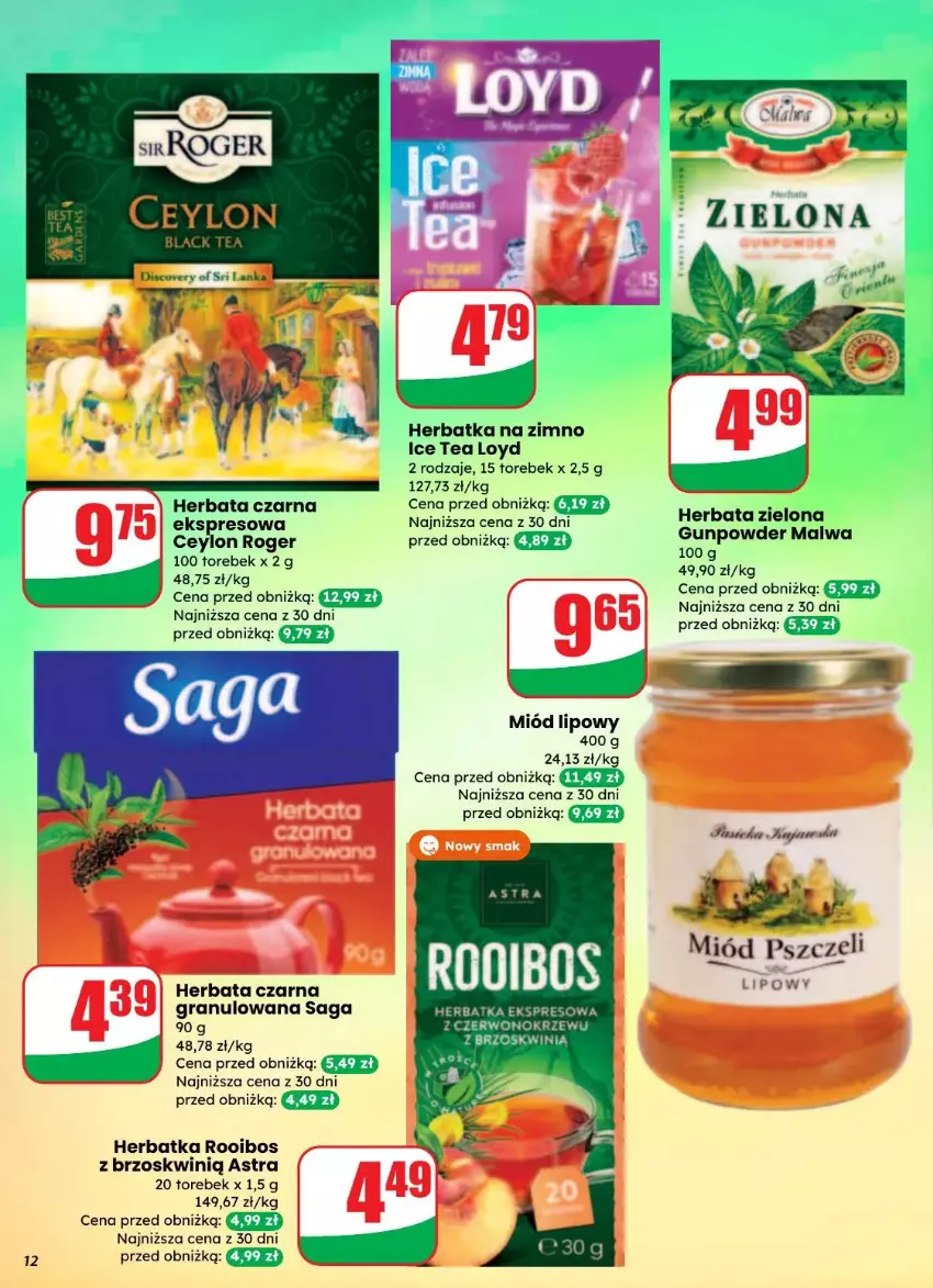 Gazetka promocyjna Dino - ważna 27.08 do 02.09.2025 - strona 4 - produkty: Gra, Herbata, Herbata czarna, Ice tea, Loyd, Miód, Saga