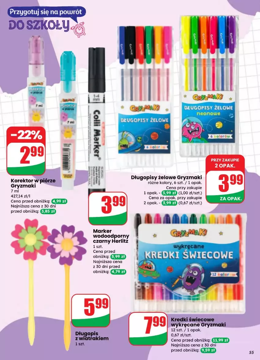Gazetka promocyjna Dino - ważna 27.08 do 02.09.2025 - strona 51 - produkty: Długopis, Fa, Gry, Marker, Por