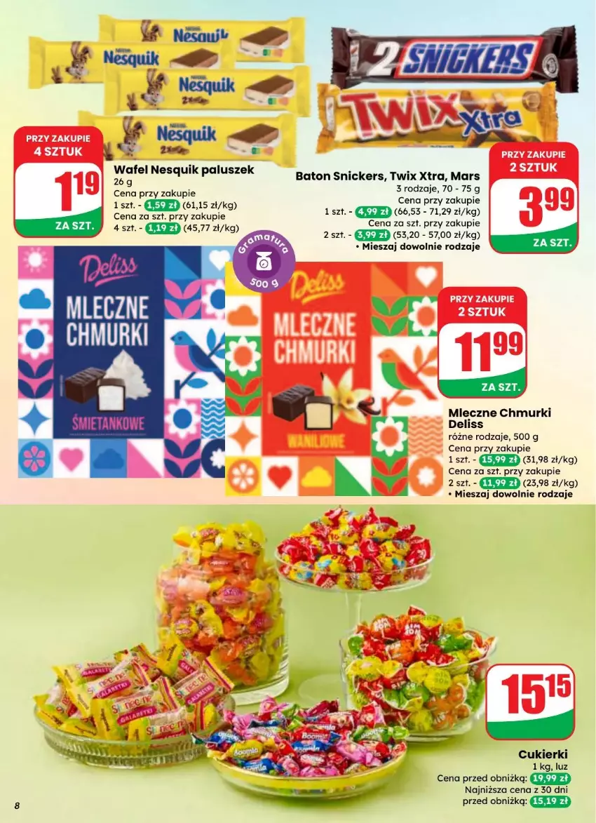 Gazetka promocyjna Dino - ważna 27.08 do 02.09.2025 - strona 66 - produkty: Baton, Cukier, Cukierki, Deliss, Mars, Nesquik, Snickers, Twix