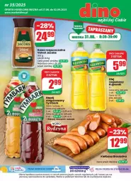 Gazetka promocyjna Dino - Gazetka - ważna od 02.09 do 02.09.2025 - strona 1 - produkty: Kujawski, Kawa rozpuszczalna, Kawa, Velvet, Tymbark, Kiełbasa biesiadna, Olej rzepakowy, Jacobs, Napój, Olej, Kiełbasa