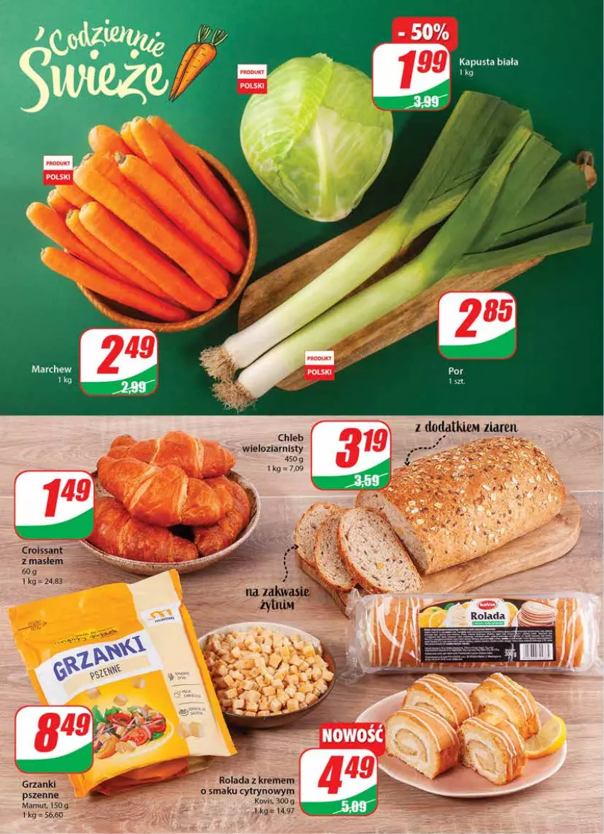 Gazetka promocyjna Dino - Gazetka - ważna 21.09 do 27.09.2022 - strona 12 - produkty: Chleb, Chleb wieloziarnisty, Croissant, Gra, LG, Rolada