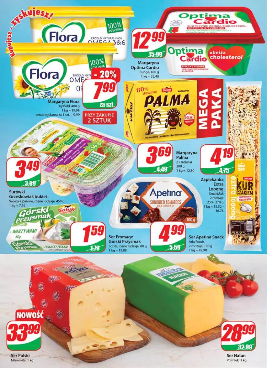 Gazetka promocyjna Dino - Gazetka - ważna 21.09 do 27.09.2022 - strona 14 - produkty: Bukiet, Flora, LG, Margaryna, Optima, Optima Cardio, Palma, Polmiek, Ser, Zapiekanka