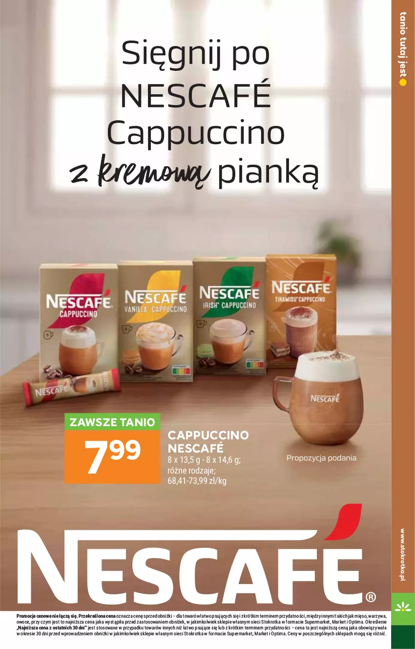 Gazetka promocyjna Stokrotka - Supermarket - ważna 17.09 do 23.09.2026 - strona 23 - produkty: Cappuccino, Mięso, Nescafé, Optima, Owoce, Warzywa