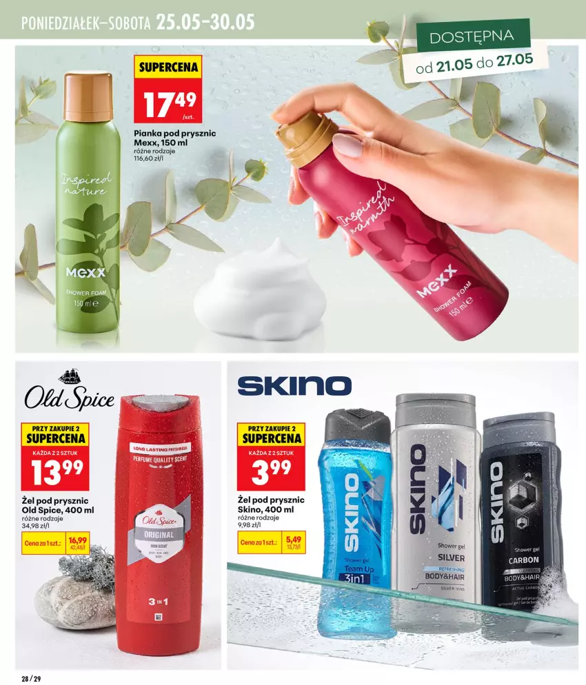Gazetka promocyjna Biedronka - Gazetka - ważna 21.05 do 28.05.2026 - strona 28 - produkty: Body, Mexx, Old Spice, Pianka pod prysznic